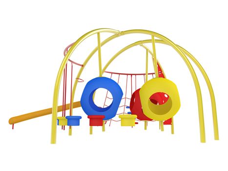 Colorful playground isolated on white background
