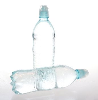 Bottled water isolated over a white background