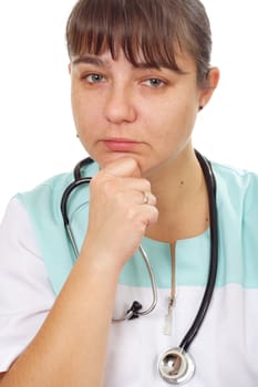 woman - medical photo on the white background