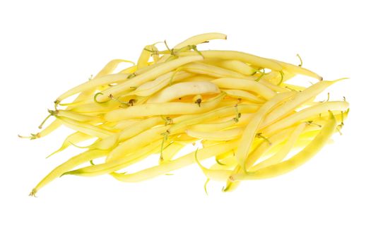 yellow string beans isolated on the white background