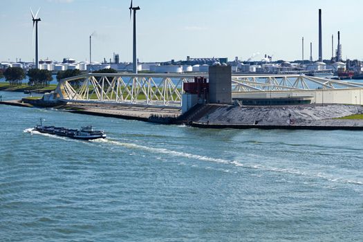 Right part of Storm Surge Barrier Maaslantkering, the Netherlands as seen from the seaside