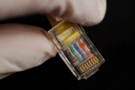 pictures of ethernet connector used for connection to internet