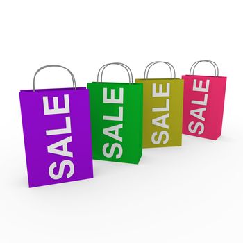 3d sale bag purple retail shopping discount buy
