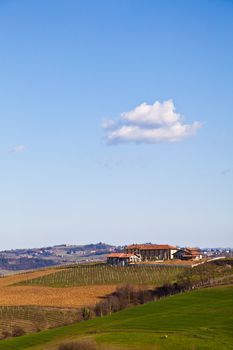 Charming Italian villa in Monferrato area (Piemonte region, north Italy) during spring season