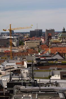 The Cityscape of Munich in Summer, from above the Marienplatz
