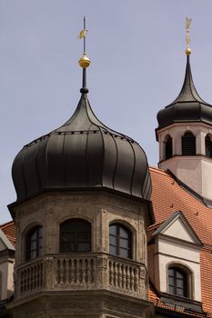 A Medieval Church stands in the centre of Munich, Germany