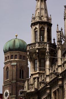Munich historic medieval Rathaus, on Marienplatz