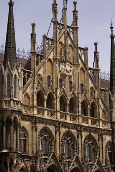 Munich historic medieval Rathaus, on Marienplatz