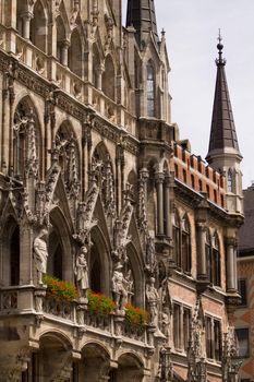 Munich historic medieval Rathaus, on Marienplatz