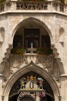 Munich historic medieval Rathaus, on Marienplatz