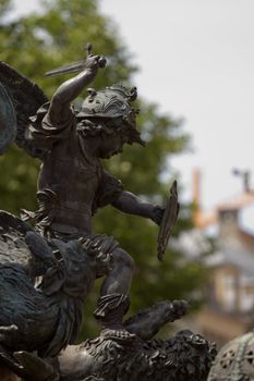 Medieval Statue in Marienplatz, Munich, Southern Germany