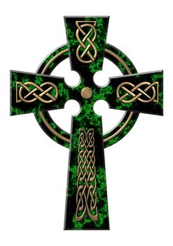 Cross from a green marble with gold incrustation