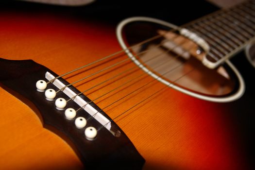 an abstract close up of an acoustic guitar