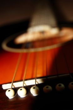 an abstract close up of an acoustic guitar