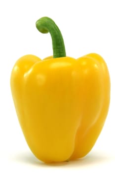 yellow pepper closeup isolated on white background food and vegetables concepts