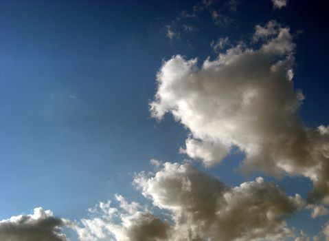 cumulus formation after a tempest, cloudscape, copyspace