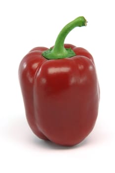 red pepper from above isolated on white background food and vegetables concepts
