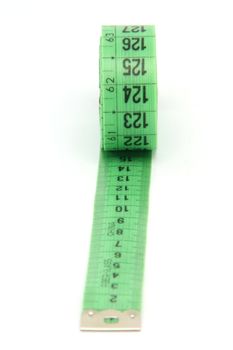 green measurment tape isolated on white background