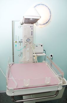 weighings of newborns.medical equipment in hospital.