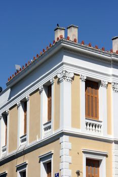 detail from neoclassic house in athens greece architecture concepts