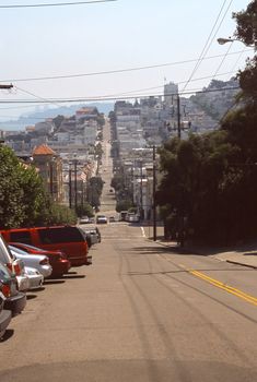 Hills and streets in San Francisco, CA