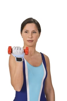 Portrait of a woman doing barbell exercises.Shot with Canon 70-200mm f/2.8L IS USM