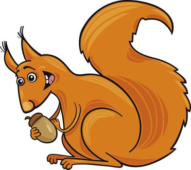 Cartoon illustration of funny red squirrel
