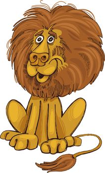 cartoon Illustration of happy african lion