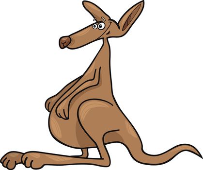 Cartoon illustration of funny australian kangaroo