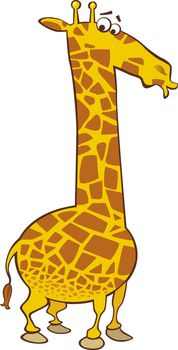 Cartoon Illustration of funny giraffe