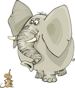 Illustration of elephant and mouse