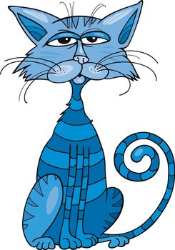 Cartoon illustration of Blue cat