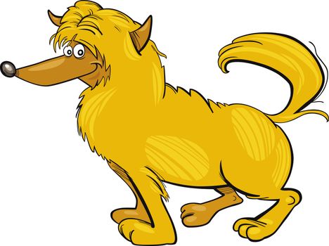 Cartoon illustration of shaggy yellow dog