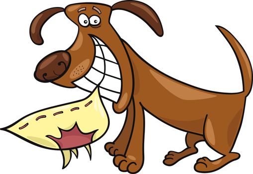 Cartoon illustration of naughty dog