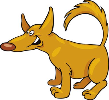 Cartoon illustration of funny yellow dog