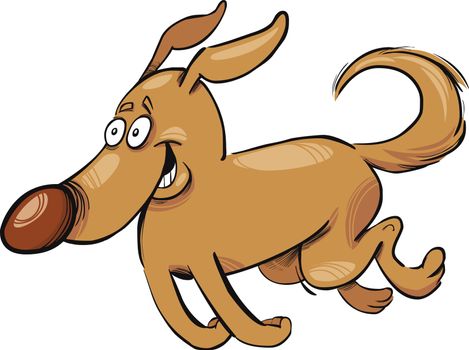 Cartoon illustration of running dog