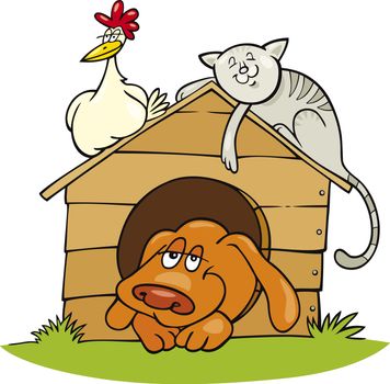 Illustration of Happy farm animals