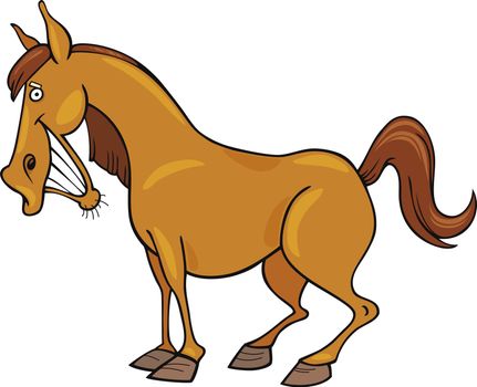 Cartoon illustration of funny horse