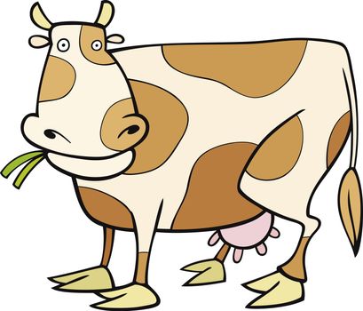 Cartoon illustration of farm cow