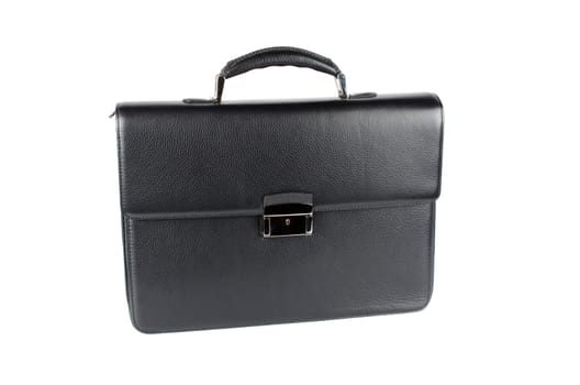 black male briefcase isolated on white background