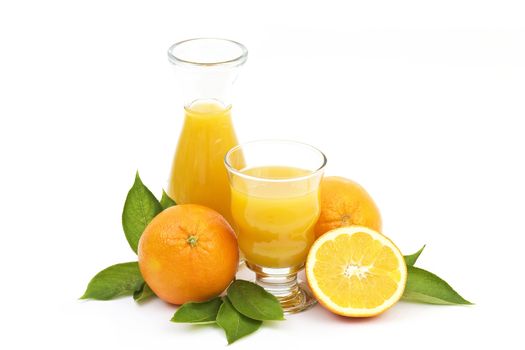 orange juice and some fresh fruits