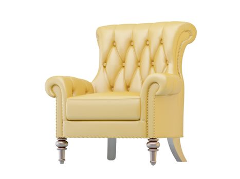Leather luxurious armchair isolated on white background