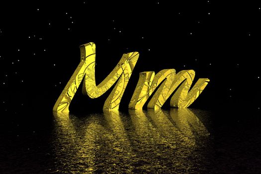 letter m yellow