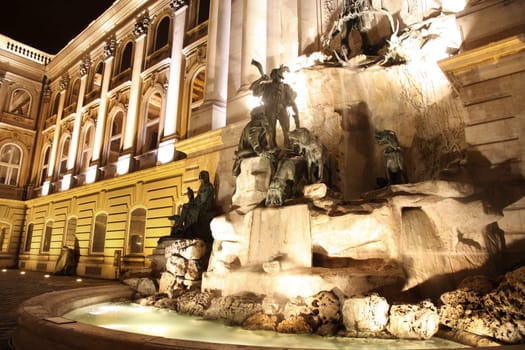 Fountain at the Buda Castle in Budapest, Hungary