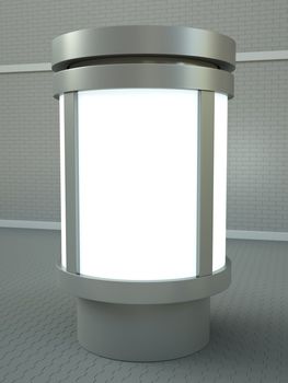 Citylight advertising pillar. 3D render.