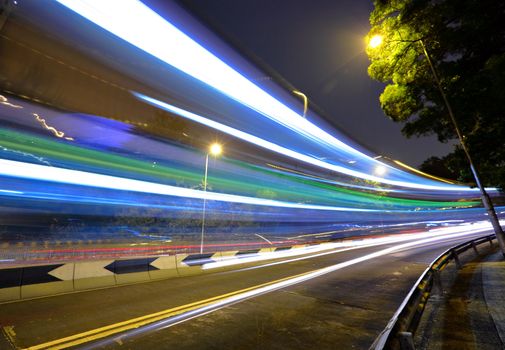 traffic in city at night