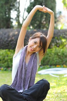 woman doing stretching exercise