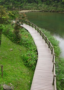 wood bridge for hiking