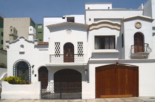 A nice white house with balcony in Lima, Peru