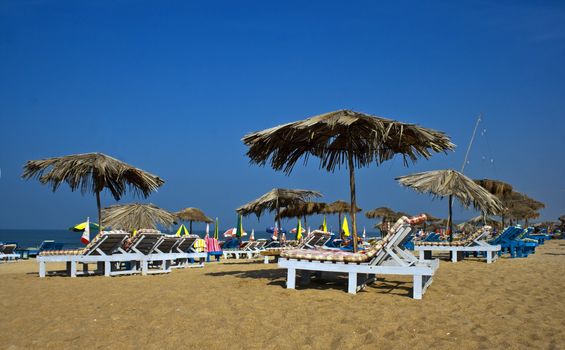Indian beach, scene, Calangute, india, on a bright sunny day
